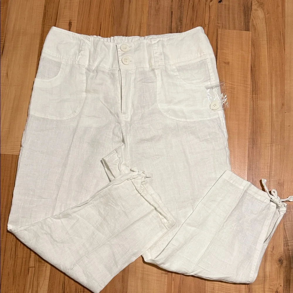 Soft Surroundings linen women’s crop pants  new without tag size larg